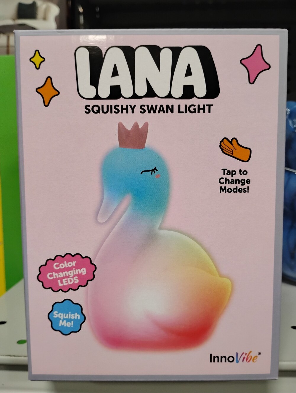 New LANA Squishy Swan Light - Color-Changing Pink/Multicolor Night Light